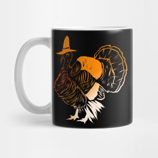 Stylized Turkey With A Pilgrims Hat For Thanksgiving Mug